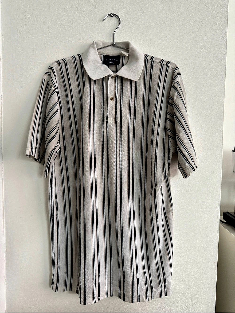 Harbor Bay Striped Mini Dress in White & Black Like New